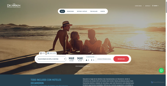 Security scan screenshot of https://decameron.com