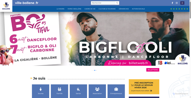 Security scan screenshot of https://ville-bollene.fr