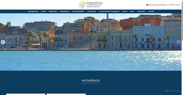 Security scan screenshot of https://www.consulentidellavorobrindisi.it/