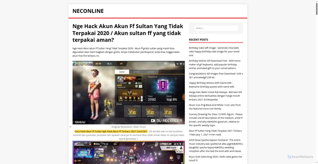 Security scan screenshot of https://enilcones.pages.dev/posts/nge-hack-akun-akun-ff-sultan-yang-tidak-terpakai-2020