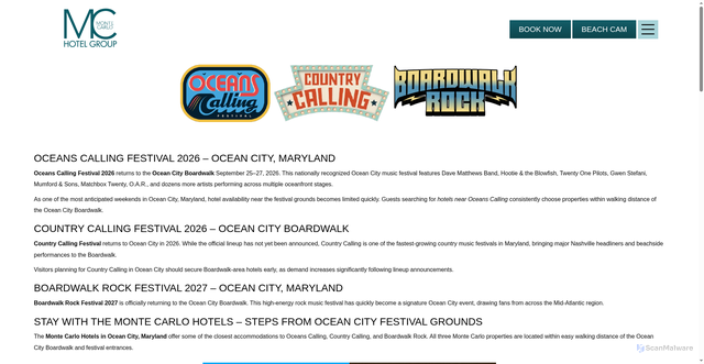 Security scan screenshot of https://www.montecarlooc.com/music-festivals.htm