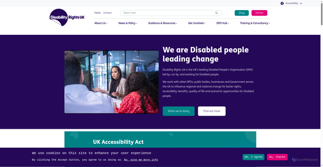 Security scan screenshot of https://disabilityrightsuk.org