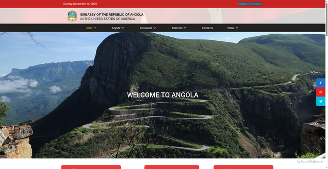 Security scan screenshot of https://angola.org/