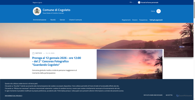 Security scan screenshot of https://www.comune.cogoleto.ge.it/