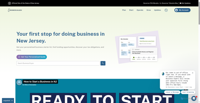 Security scan screenshot of https://business.nj.gov/