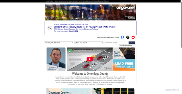 Security scan screenshot of http://ongov.net/