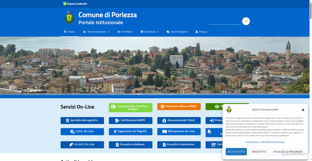 Security scan screenshot of https://www.comune.porlezza.co.it/