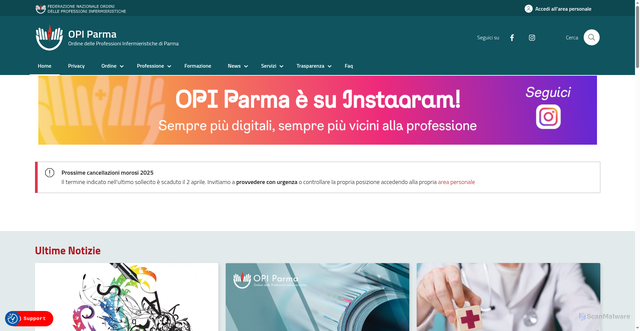 Security scan screenshot of https://www.opiparma.it