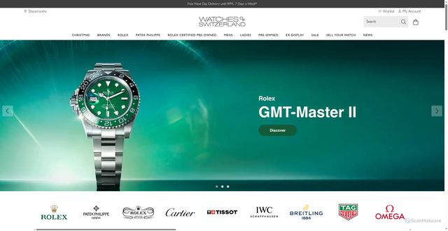 Security scan screenshot of https://www.watches-of-switzerland.co.uk/
