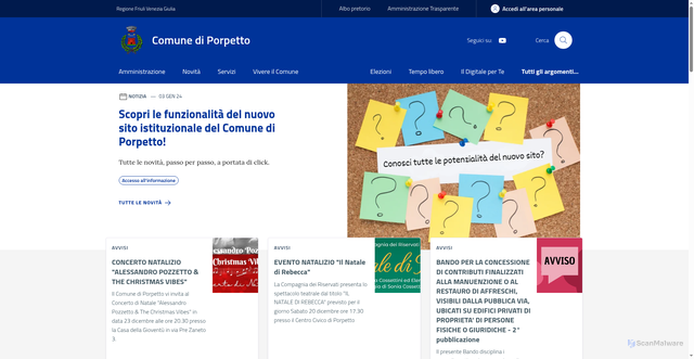 Security scan screenshot of https://www.comune.porpetto.ud.it/