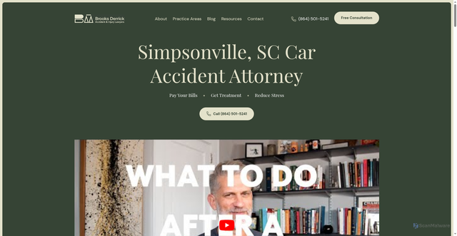 Security scan screenshot of https://www.derricklawoffice.com/our-services/car-accidents/