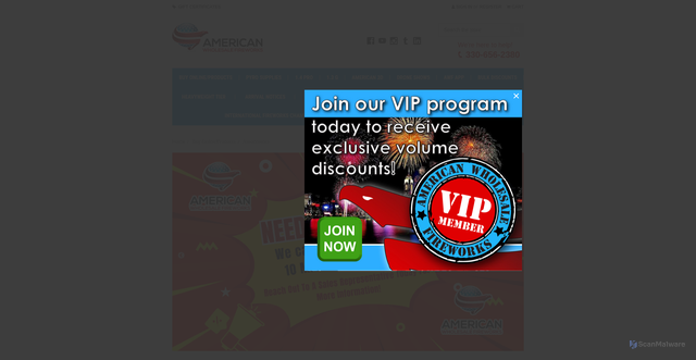 Security scan screenshot of https://americanwholesalefireworks.com/online-store/assortments/