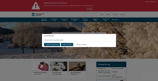 Security scan screenshot of https://nordanstig.se/