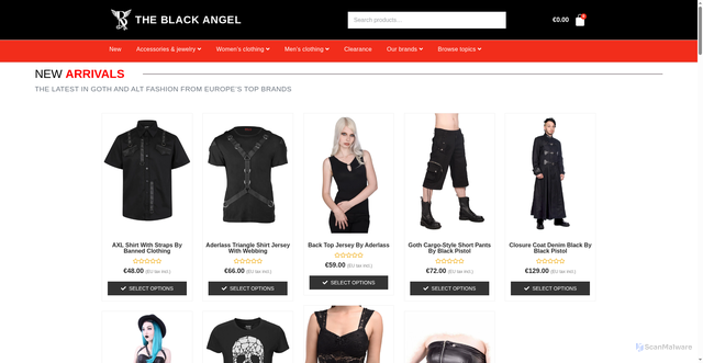 Security scan screenshot of https://the-black-angel.com