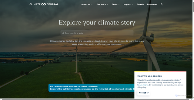 Security scan screenshot of https://www.climatecentral.org/