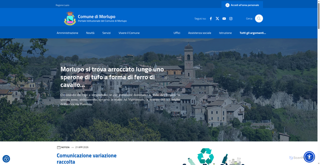 Security scan screenshot of https://comune.morlupo.roma.it/