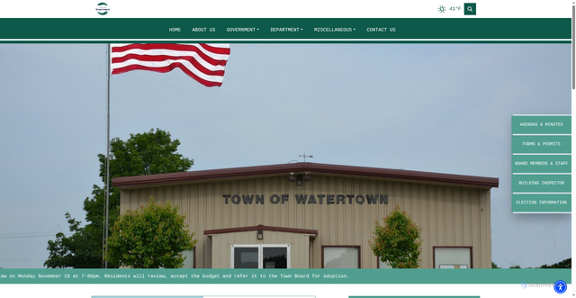 Security scan screenshot of https://townofwatertownwi.gov/