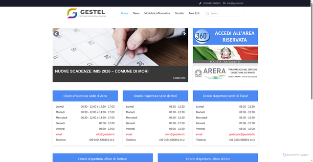 Security scan screenshot of https://www.gestelsrl.it