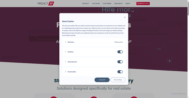 Security scan screenshot of https://predictap.com