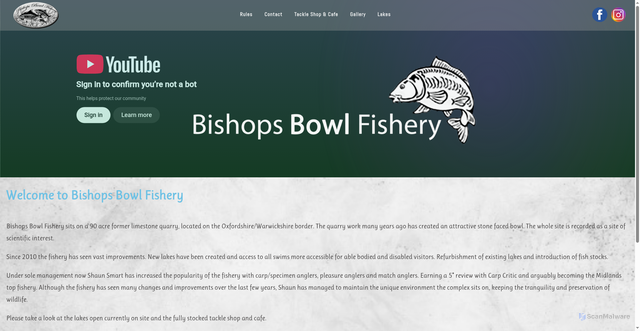 Security scan screenshot of https://bishopsbowlfishery.com