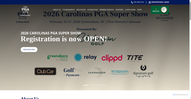 Security scan screenshot of https://carolinas.pga.com/