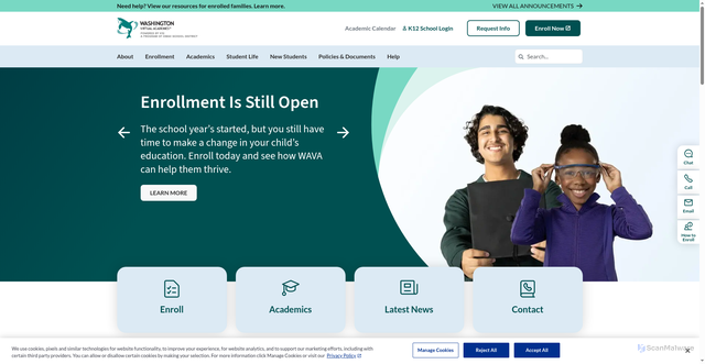 Security scan screenshot of https://wava.k12.com/