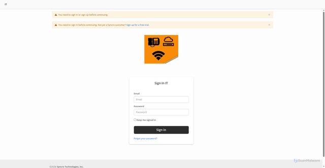Security scan screenshot of https://youritfacilitator.syncroapi.com