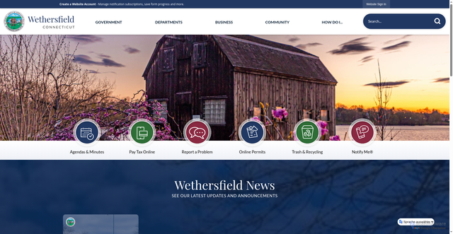 Security scan screenshot of https://wethersfieldct.gov/