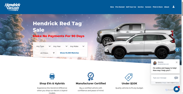 Security scan screenshot of https://www.hendrickcars.com/