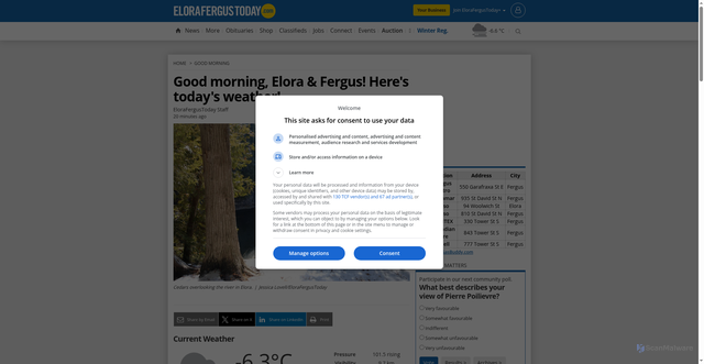 Security scan screenshot of https://www.elorafergustoday.com/good-morning/good-morning-elora-fergus-heres-todays-weather-11563501