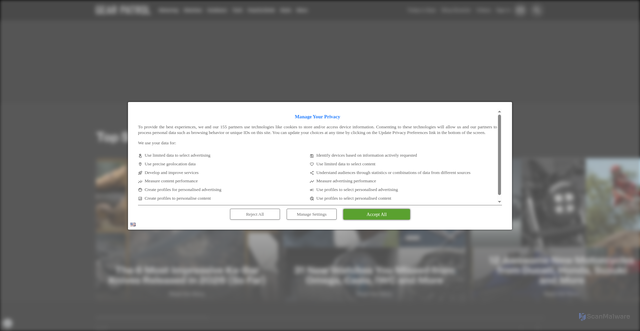 Security scan screenshot of https://gearpatrol.com