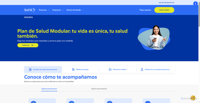Security scan screenshot of https://segurossura.com.co