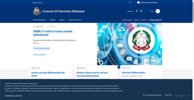 Security scan screenshot of https://www.comune.falconaraalbanese.cs.it/