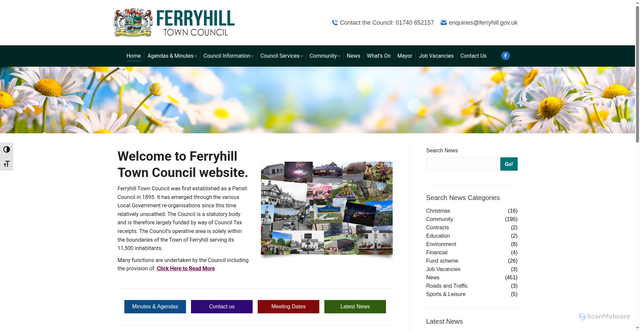 Security scan screenshot of http://www.ferryhill.gov.uk