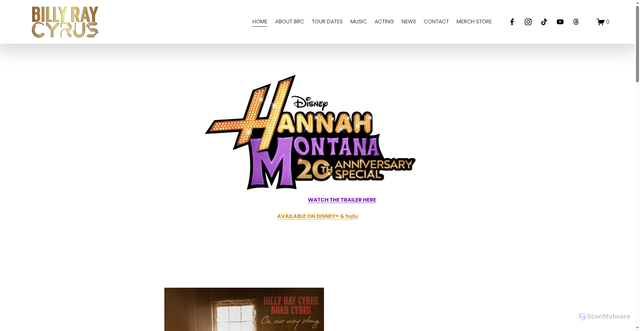 Security scan screenshot of https://www.billyraycyrus.com/