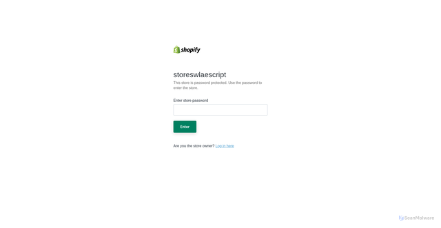 Security scan screenshot of https://storeswlaescript.myshopify.com/