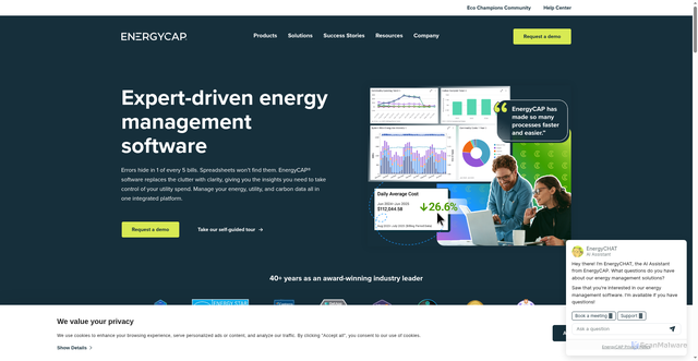Security scan screenshot of https://energycap.com