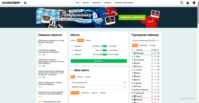 Security scan screenshot of https://bombardir.ru