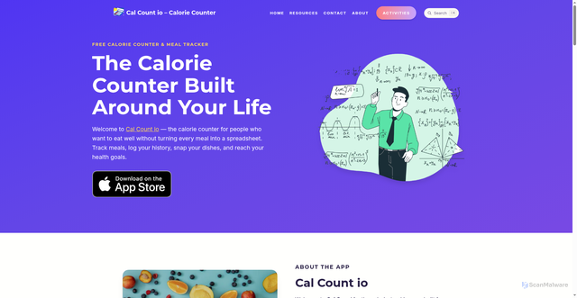 Security scan screenshot of https://calcount.io