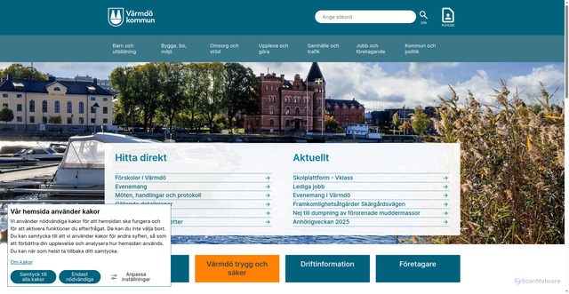 Security scan screenshot of https://www.varmdo.se/