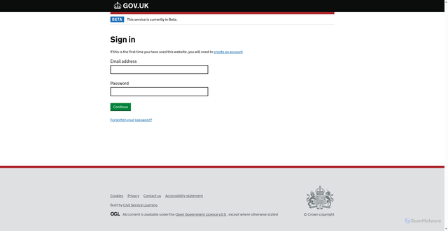 Security scan screenshot of https://identity.learn.civilservice.gov.uk