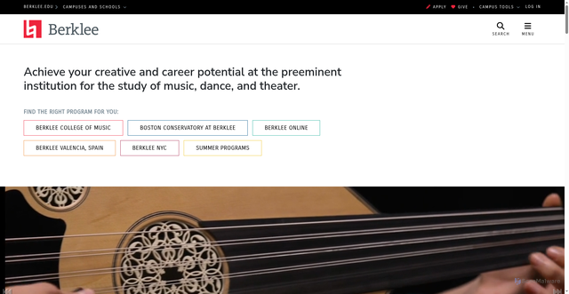 Security scan screenshot of https://berklee.edu