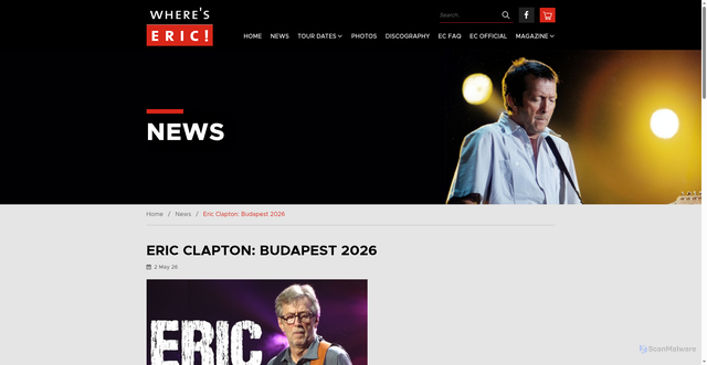 Security scan screenshot of https://whereseric.com/eric-clapton-news/303-eric-clapton-budapest-2026/