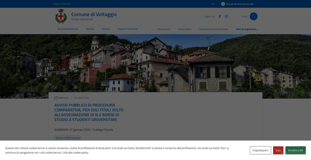 Security scan screenshot of https://comune.voltaggio.al.it/