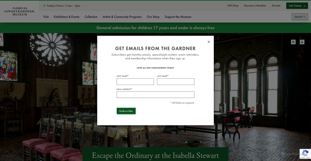 Security scan screenshot of https://www.gardnermuseum.org/