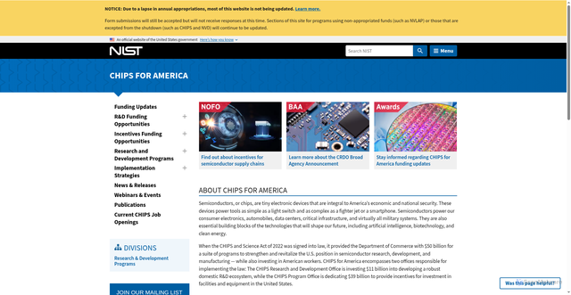 Security scan screenshot of https://www.nist.gov/chips