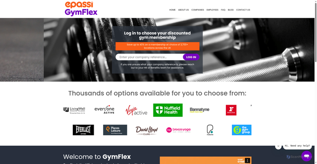 Security scan screenshot of https://gymflex.co.uk