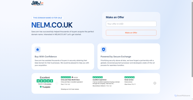 Security scan screenshot of http://www.nelm.co.uk