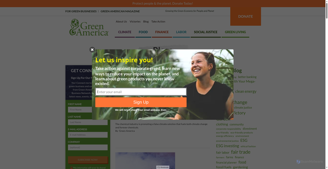 Security scan screenshot of https://greenamerica.org/blogs