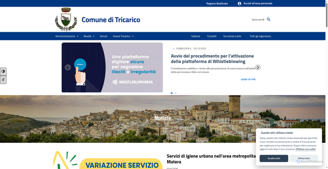 Security scan screenshot of https://www.comune.tricarico.mt.it/
